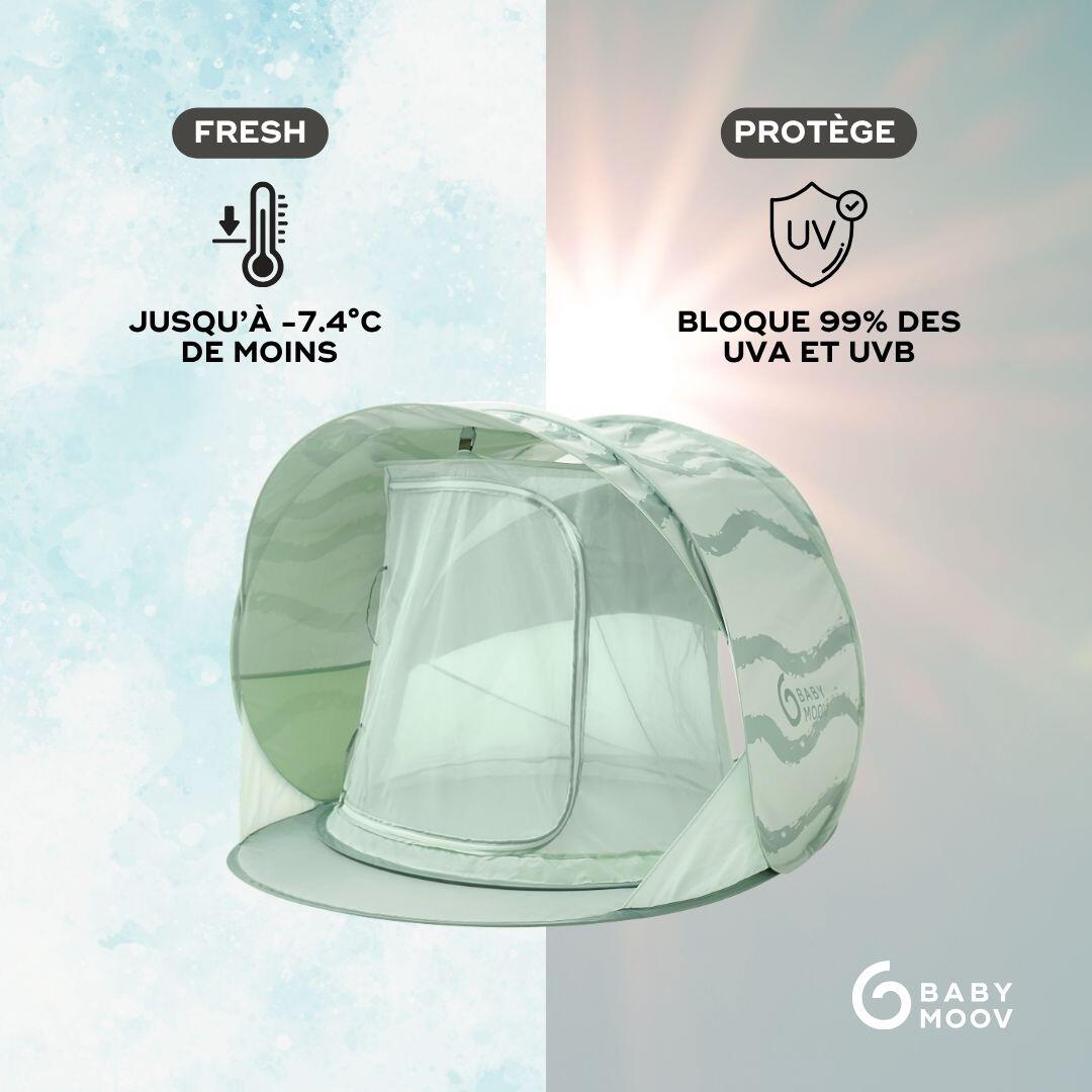 Tente anti-uv abri de plage rafraichissant bébé enfant - Vert 3/7
