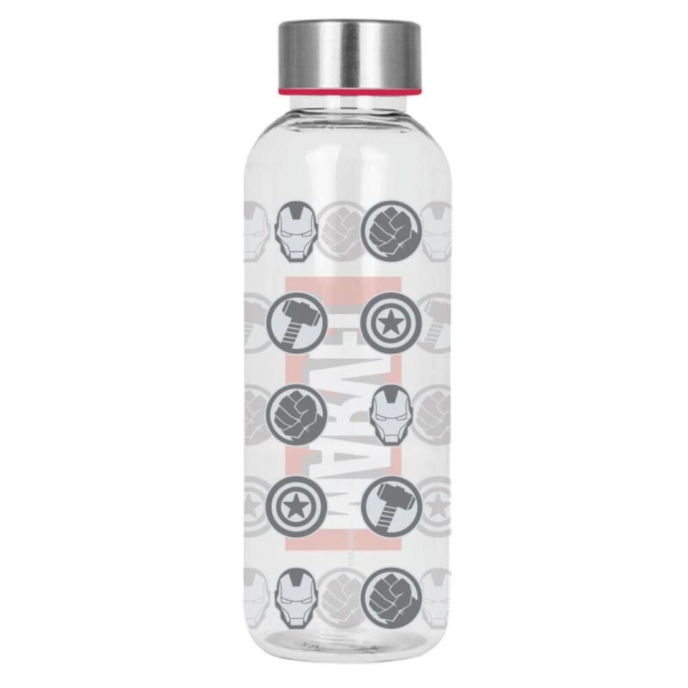 Botella de Agua Infantil Marvel en Tritán Transparente con Tapón Rojo 0,8 L 2/2
