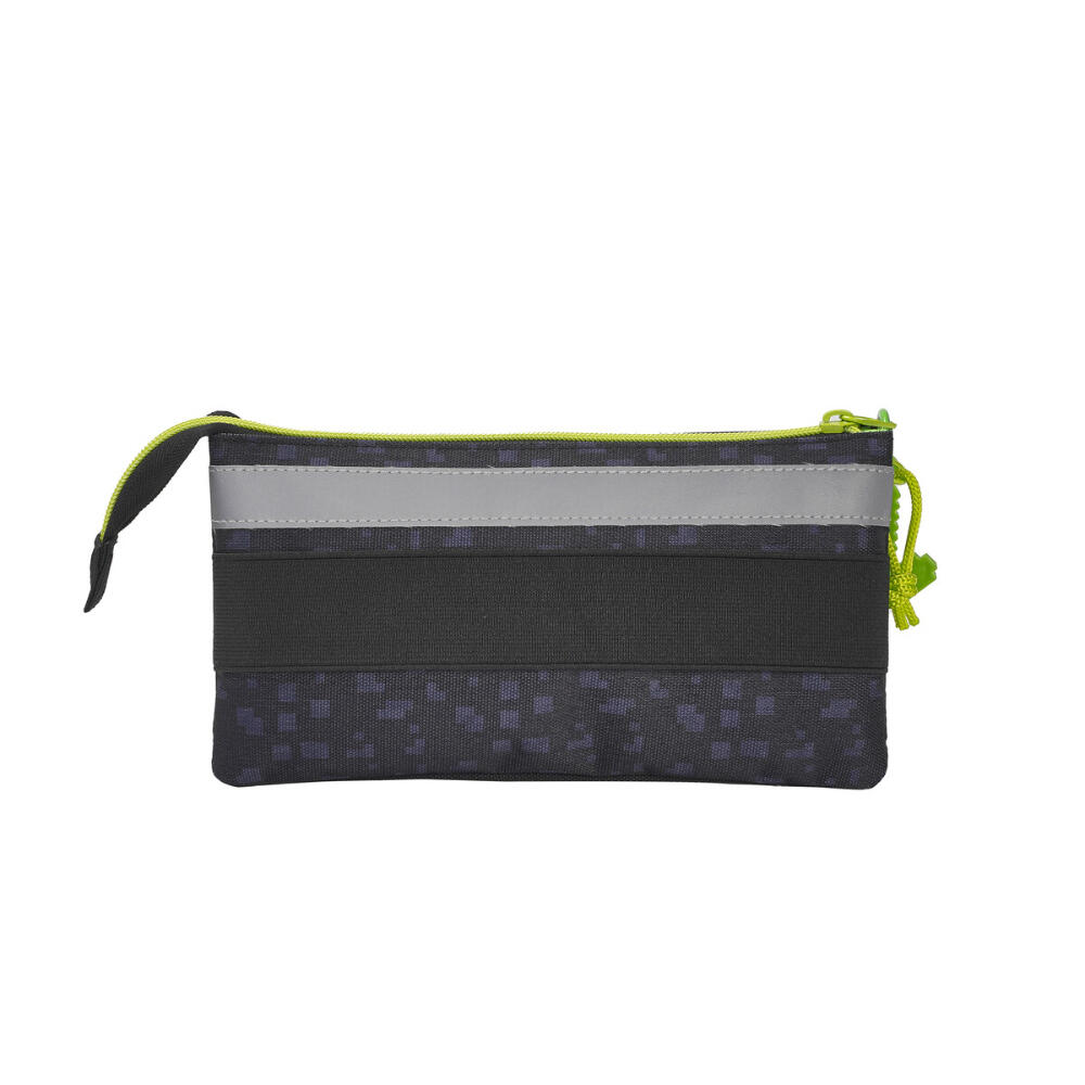 Trousse Minecraft à trois compartiments pour enfants, en polyester, noire 2/3