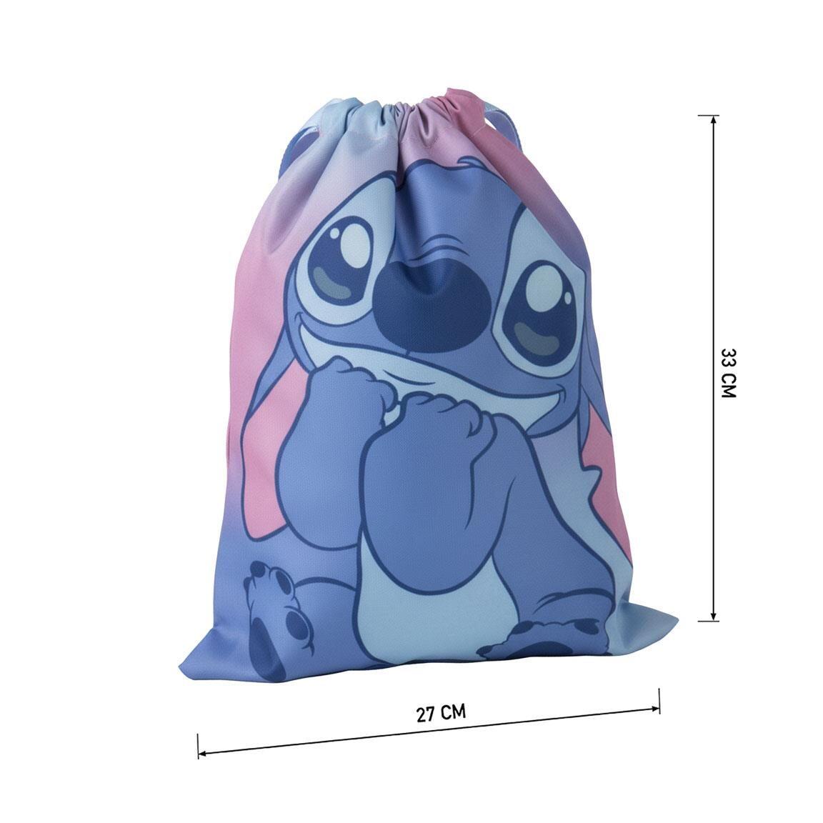 Saquito Escolar Infantil Stitch de Poliéster con Cierre de Cordón Rosa 6/6