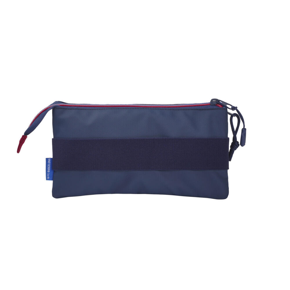 Trousse triple FC Barcelone pour enfants avec compartiments 23 x 12 cm bleue 2/3