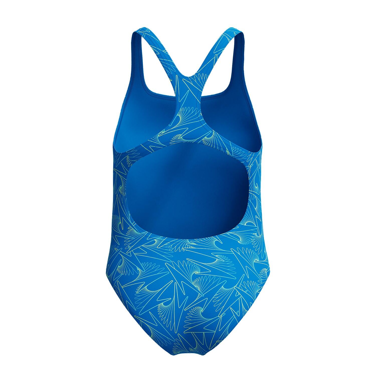 Speedo Meisjes Badpak Hyperboom Allover Medalist Blauw/Groen 3/5