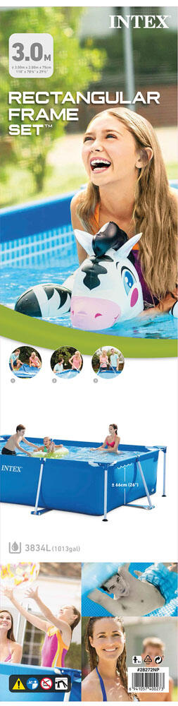 Intex Pool Rectangular Frame 300x200x75 cm - Inklusive Zubehör 4/7