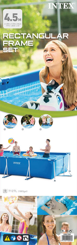 Intex Pool Rectangular Frame 450x220x84 cm - Inklusive Zubehör 4/7