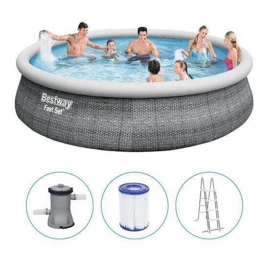 Bestway - Fast Set - Piscine gonflable - 457x107 cm - Ronde