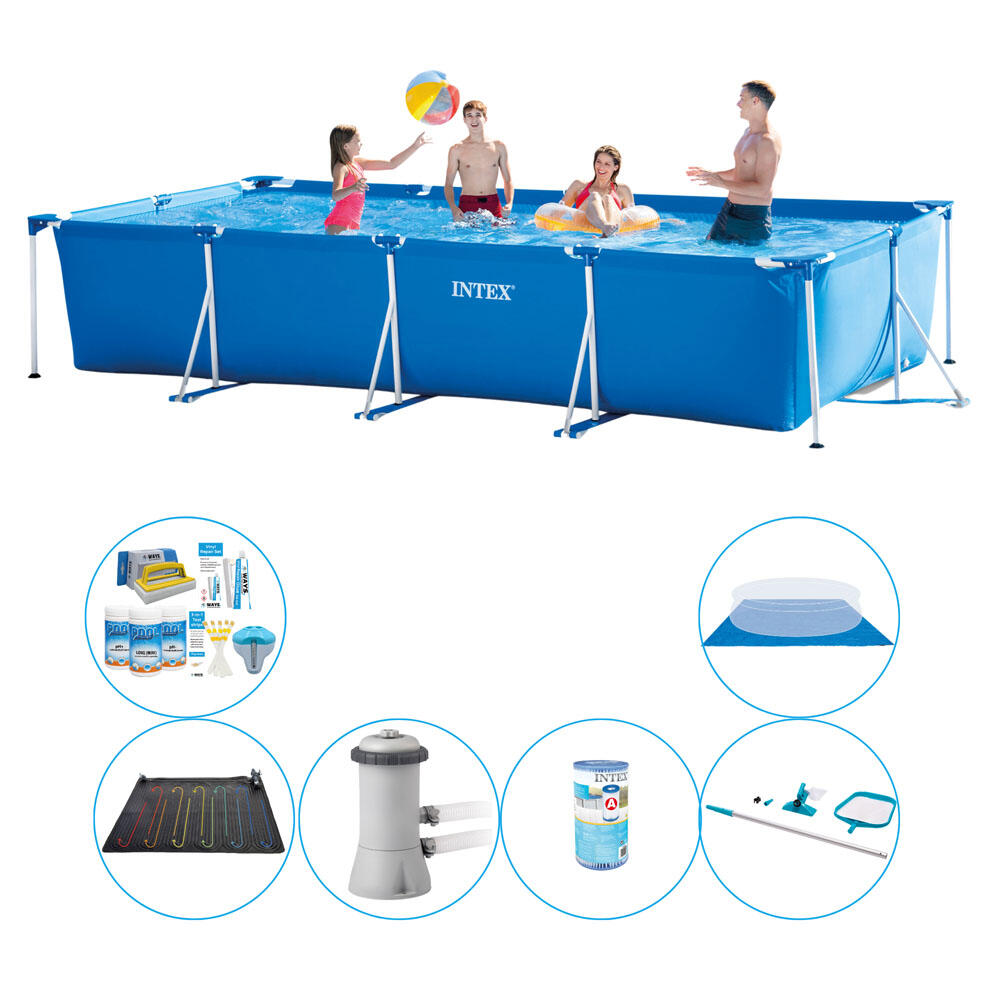 Intex Frame Pool Rechteckig 450x220x84 cm - 7-teilig - Swimmingpool-Paket 1/7