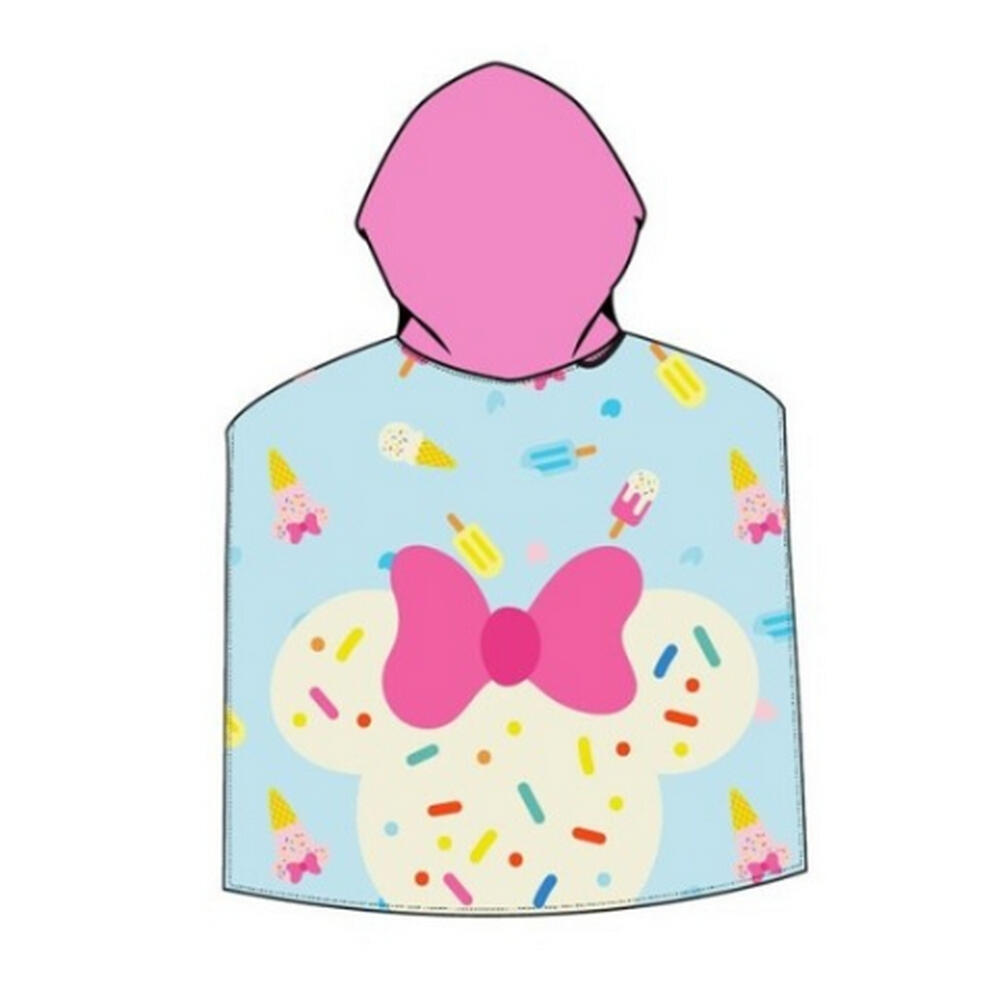 Poncho Toalla de Microfibra Baño Kinder Minnie Mouse Azul und Rosa 55x110 2/2