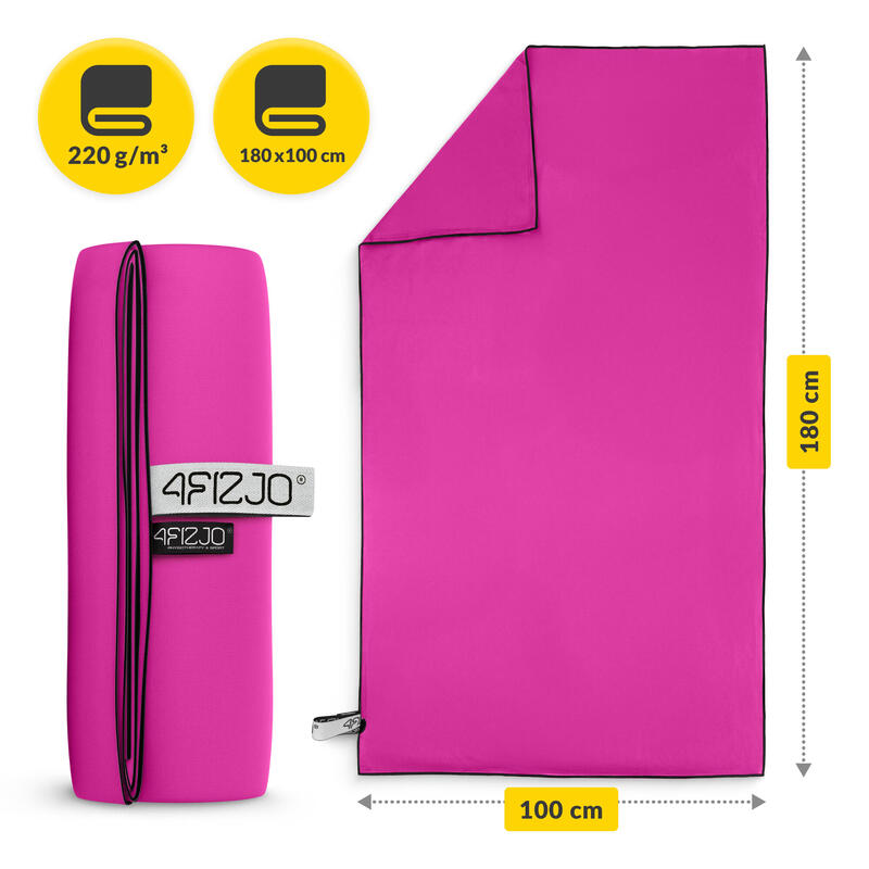 Prosop cu uscare rapidă din microfibră 4FIZJO 180 × 100 cm