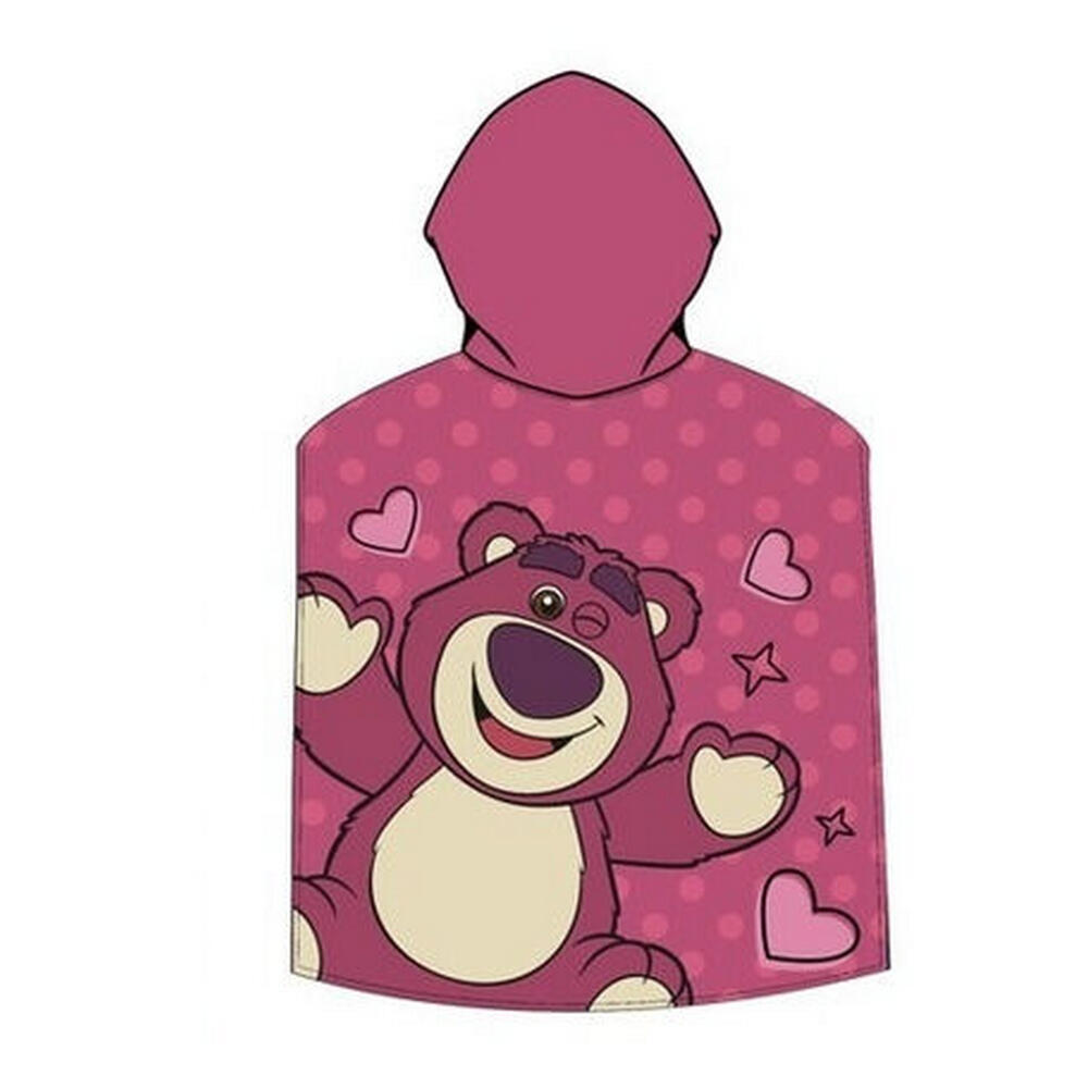 Poncho de microfibra baño Bambini Lotso Toy Story con capucha Rosa 55x110 2/2