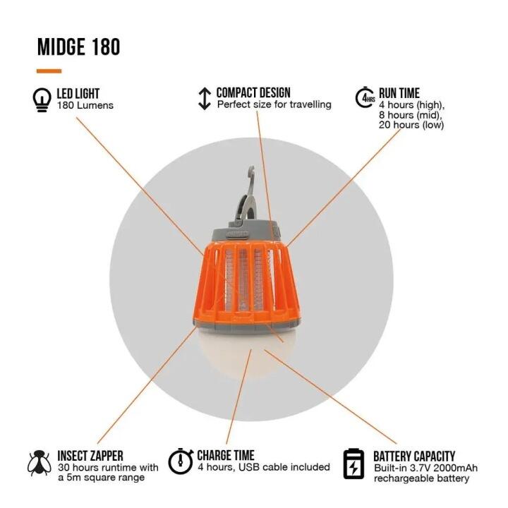 Lampa kempingowa akumulatorowa Vango Midge 180 4/4