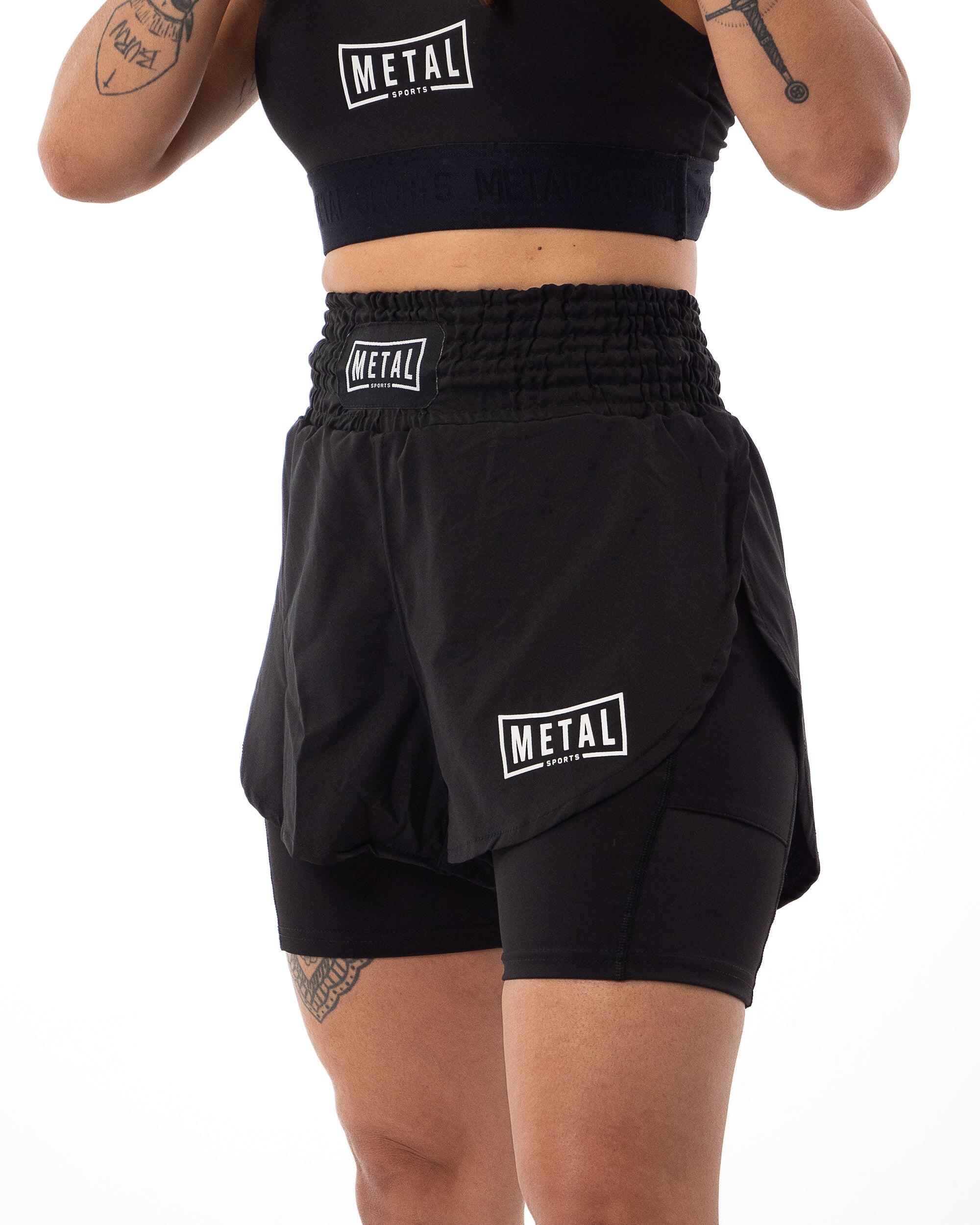 Short de combate 2 em 1 para mulher Metal Boxe 6/7