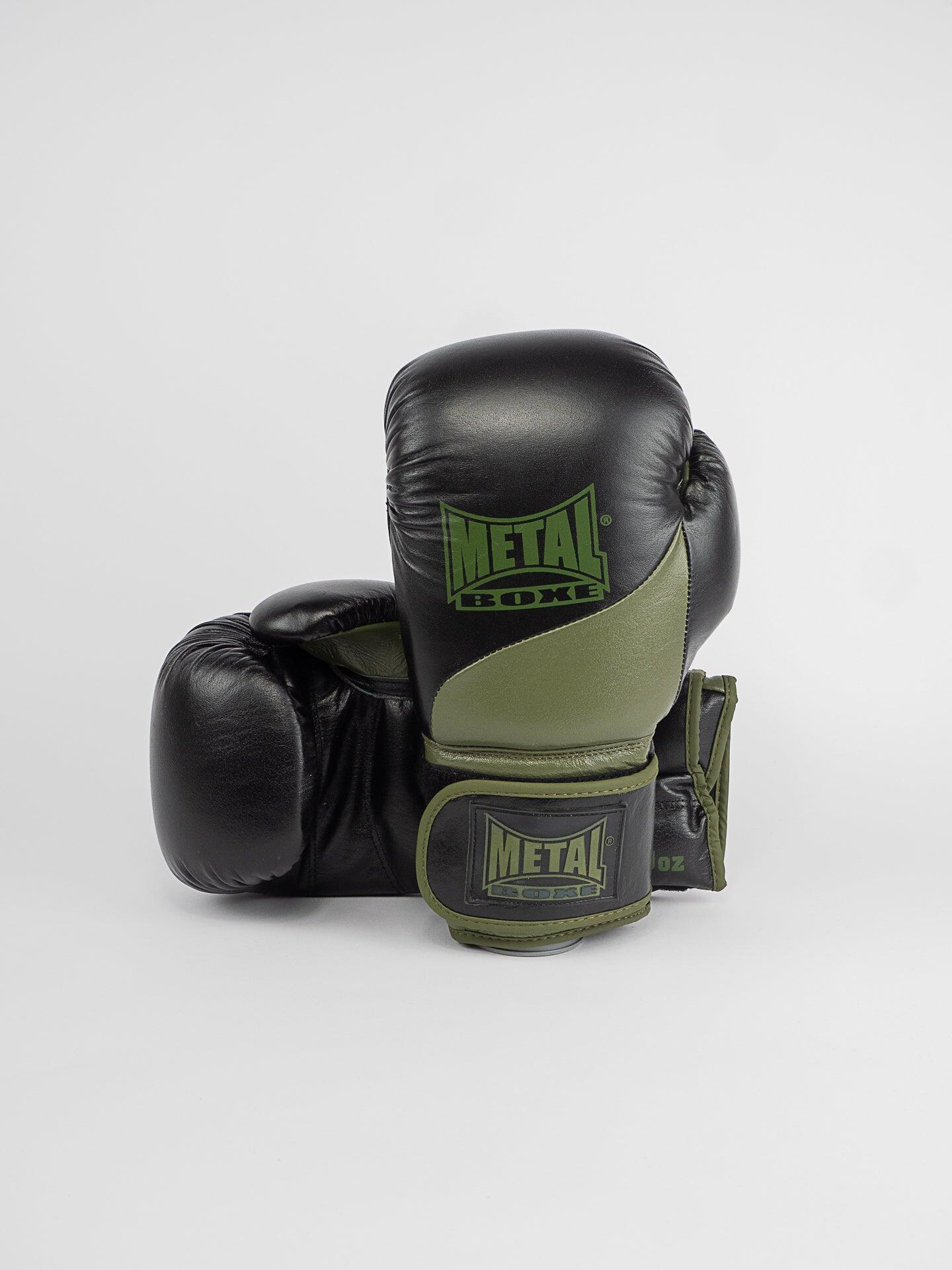 GANTS DE BOXE CUIR OMEGA NOIR KAKI 2/7