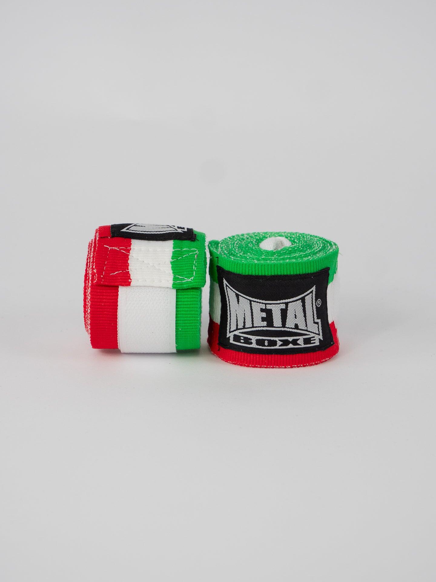 Metal Boxe Bandes De Boxe 2.50 Vert/Blanc/Rouge 2/7