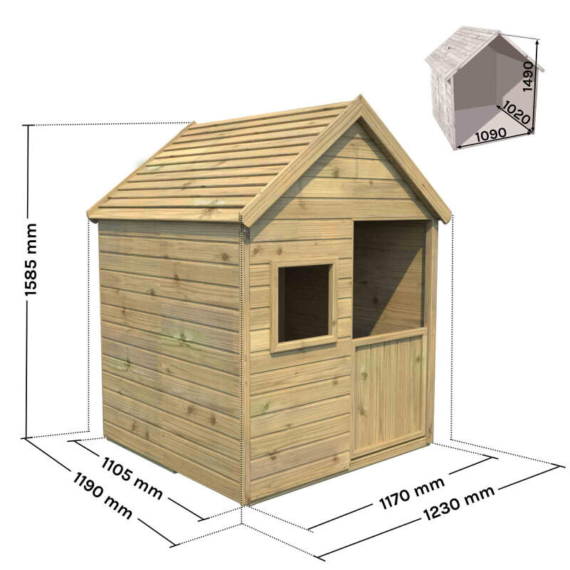 Maisonnette en bois traité pour enfantr MARINA 3/5