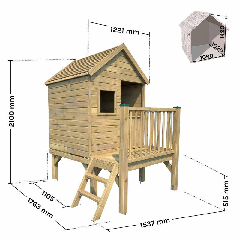 Cabane en bois enfant sur pilotis WINNY 3/5