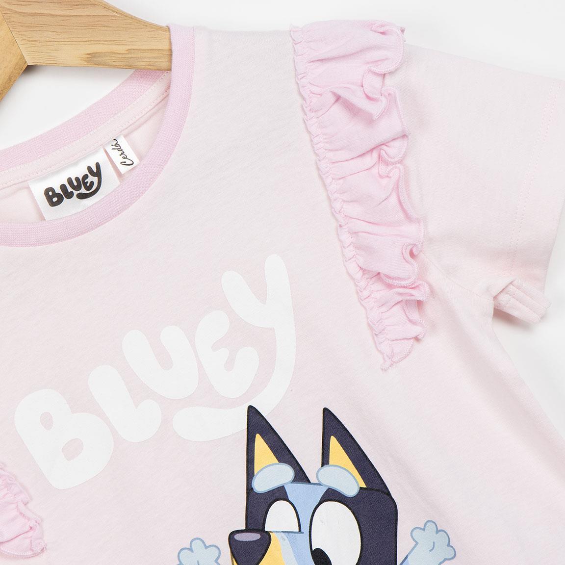 Camiseta manga corta Bambini Bluey con volantes en hombros Rosa Claro 3/5