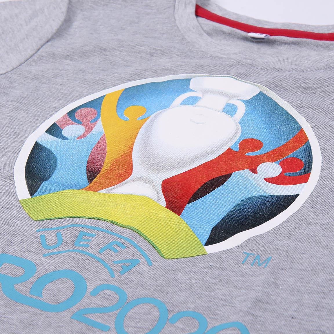 Camiseta Infantil Eurocup 2020 manga corta de fútbol Gris Jaspeado 3/3