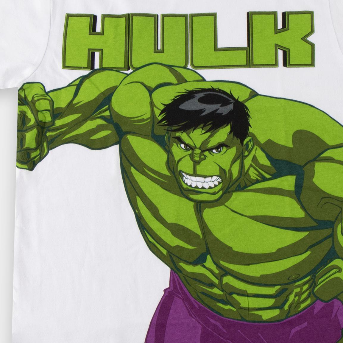 Camiseta manga corta Bambini Avengers Hulk con estampado frontal Blanca 5/7