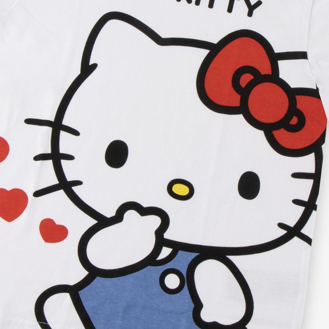 Camiseta manga corta Bambini Hello Kitty con Estampado Frontal Blanca 3/6