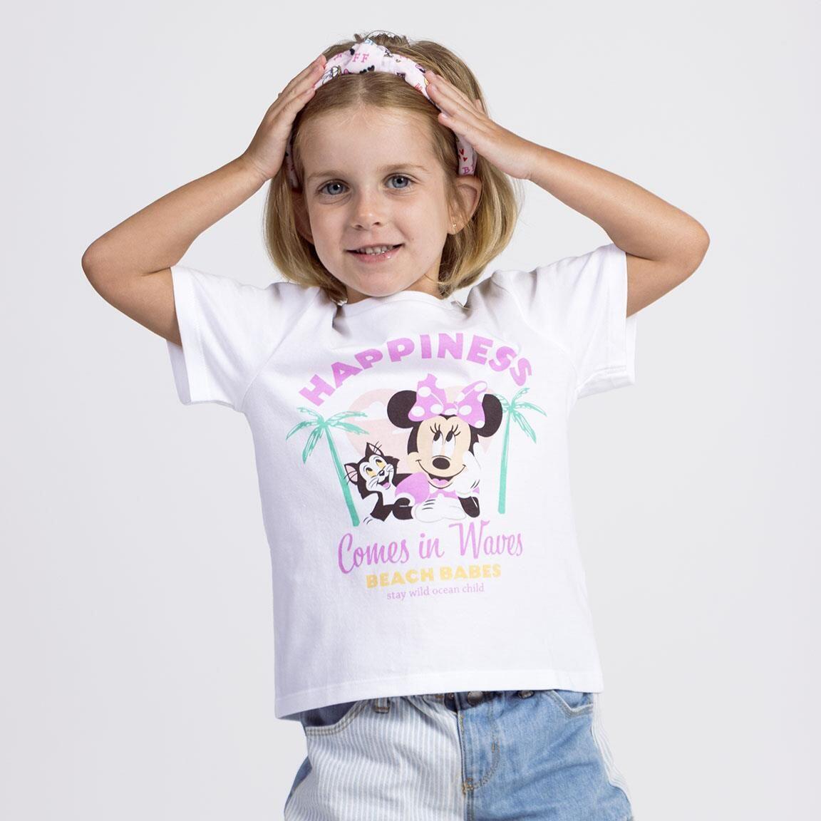 Camiseta Niños Minnie manga corta Estampada Happiness Blanca 4/5