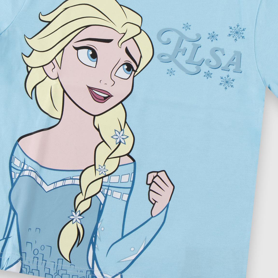 Camiseta manga corta Infantil Frozen Elsa Azul Claro Light Blue 3/6
