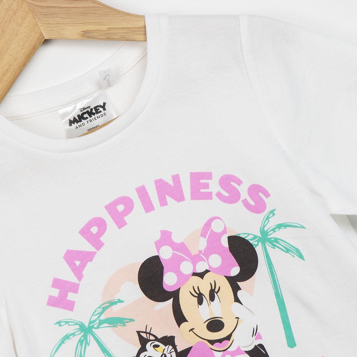 Camiseta Niños Minnie manga corta Estampada Happiness Blanca 3/5