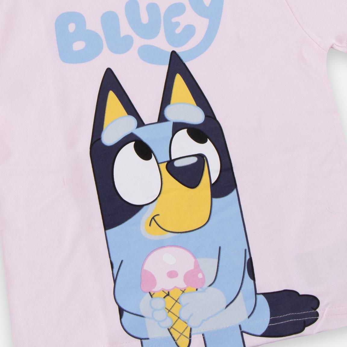 Camiseta manga corta Infantil Bluey com estampado frontal Rosa Claro Light Pink 5/7