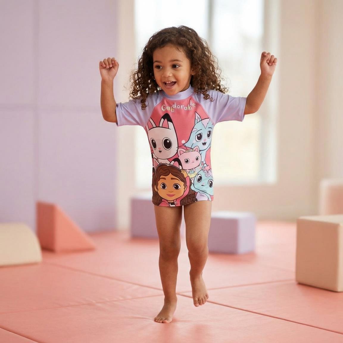 Camiseta de baño Kinder Gabby’s Dollhouse manga corta Multicolor Rosa 5/6