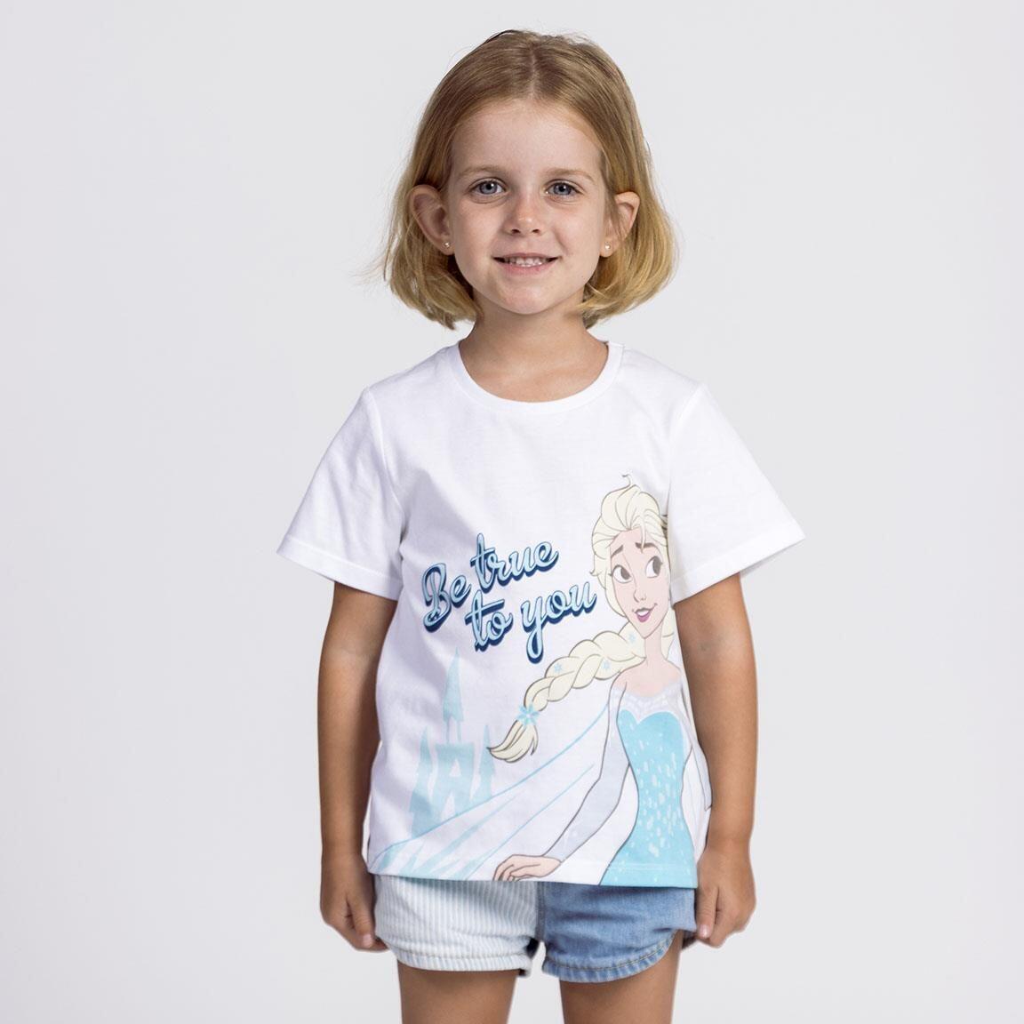 Camiseta Bambini Frozen Blanca con Estampado de Elsa e Texto Be True 4/6