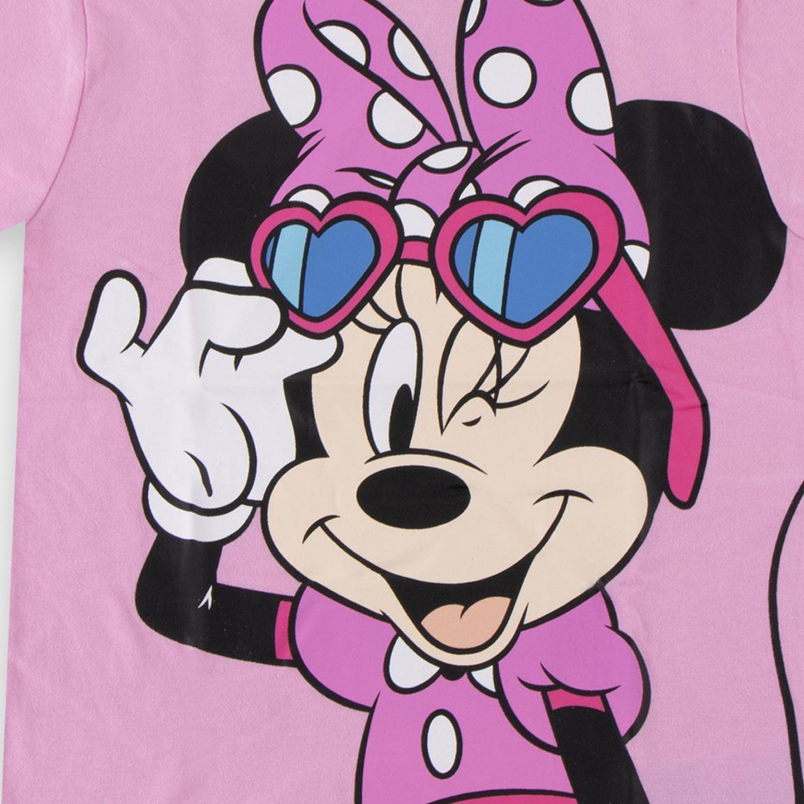 Camiseta manga corta Niños Minnie con estampado frontal y lazo, Rosa 5/7