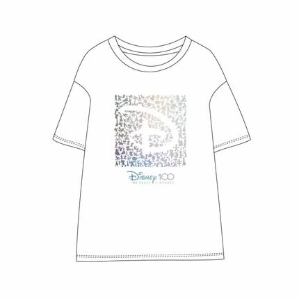 Camiseta manga corta Adultos Disney 100 avec Estampado Frontal Blanca