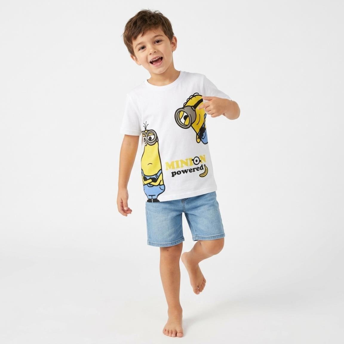 Camiseta manga corta Bambini Minions Estampado Minion Powered Blanca 6/7