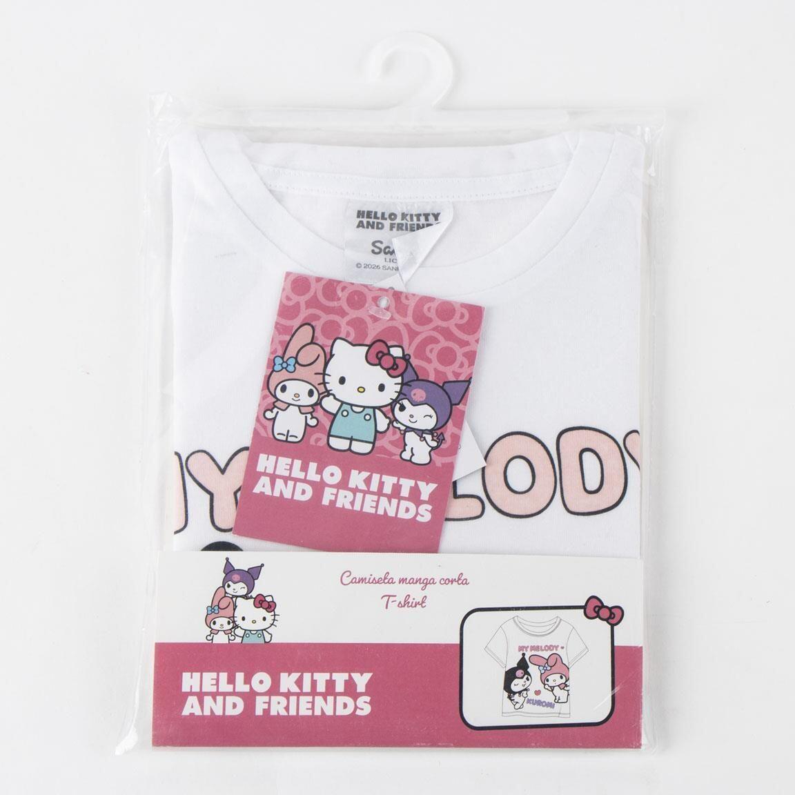 Camiseta Infantil Hello Kitty And Friends manga corta My Melody Blanca 6/6
