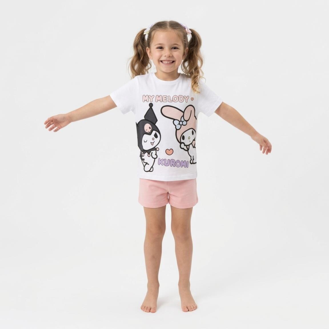 Camiseta Infantil Hello Kitty And Friends manga corta My Melody Blanca 4/6