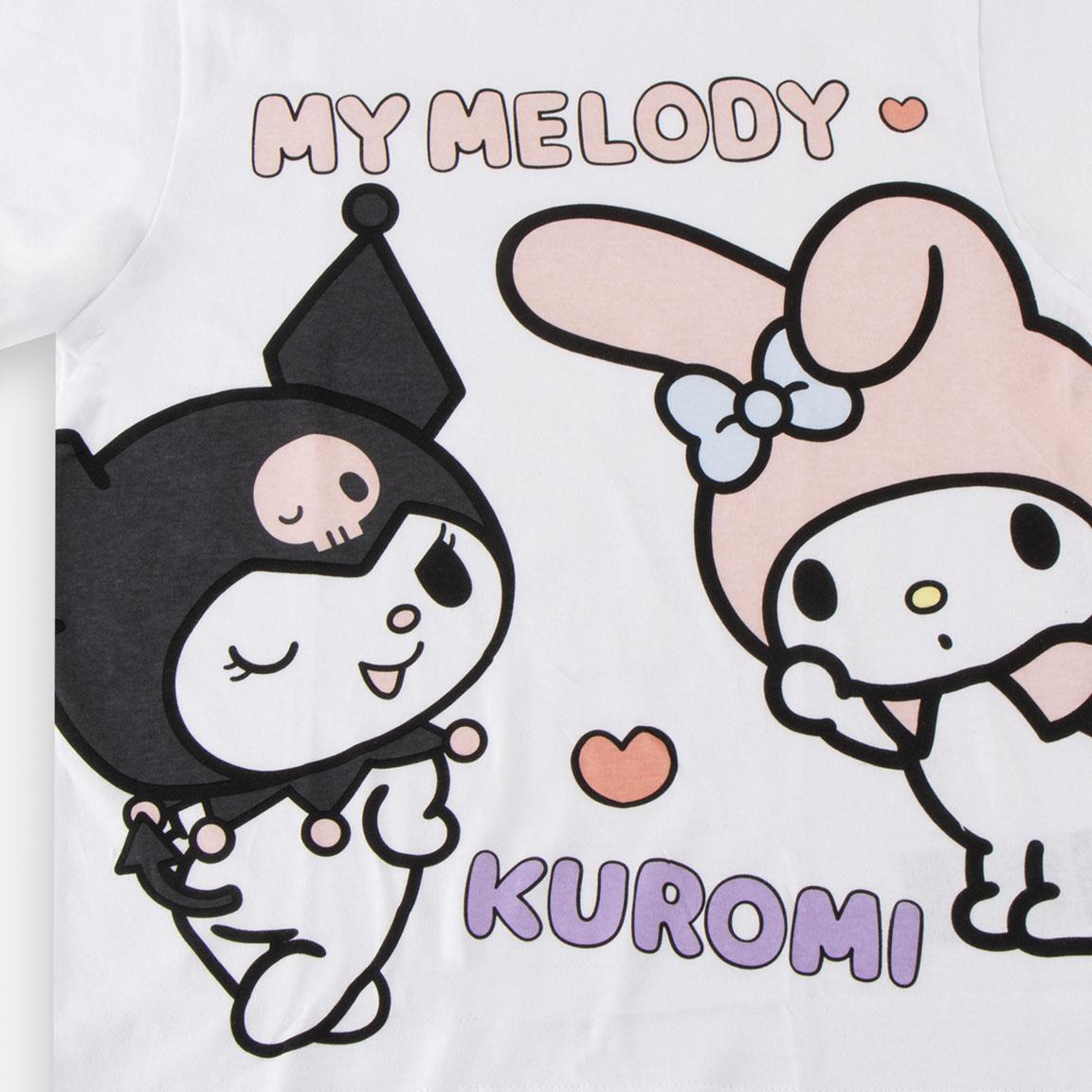 Camiseta Infantil Hello Kitty And Friends manga corta My Melody Blanca 3/6