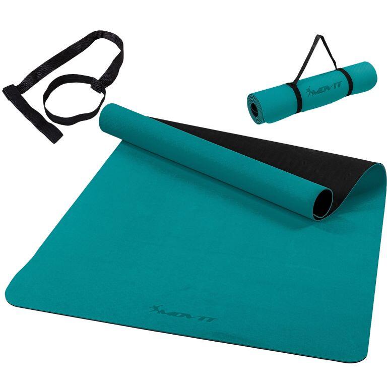 MOVIT Fitness jógová podložka 190 x 100 x 0,6 cm petrolejová