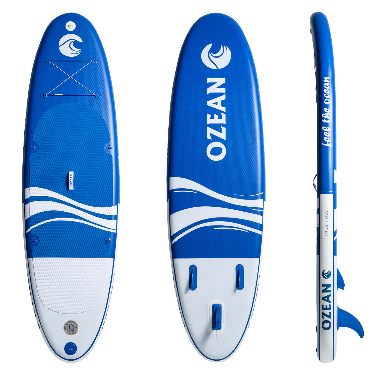 Prancha SUP OZEAN 305 cm insuflável - Paddle + 11 acessórios Azul 8/8