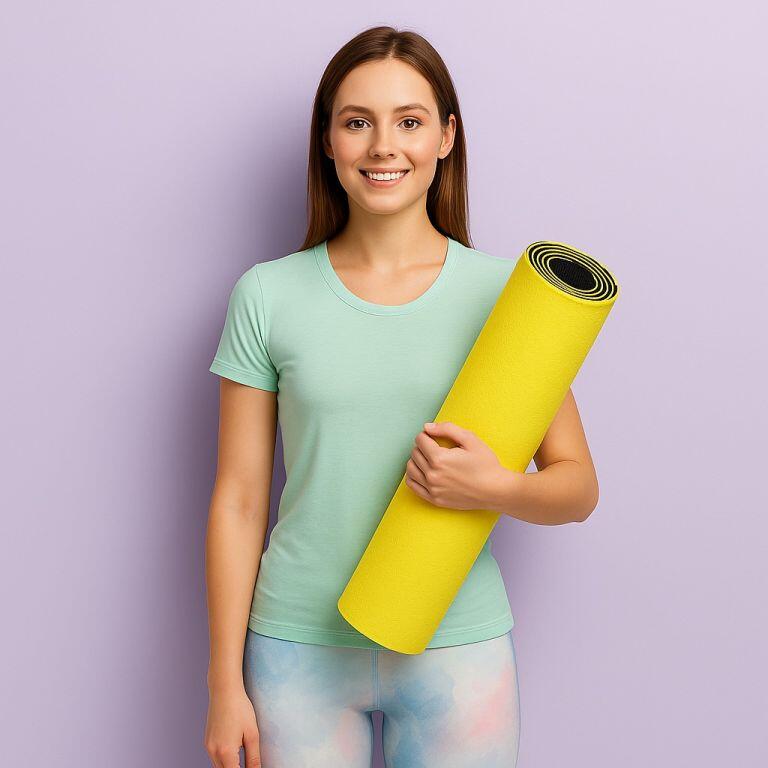 Covoras de gimnastica, MOVIT®, 190 x 100 x 0,6cm, galben