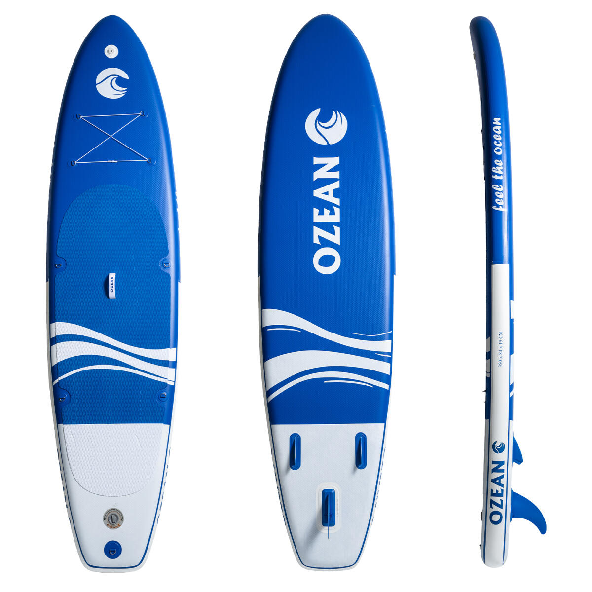 Prancha SUP OZEAN 350 cm insuflável, até 2 pessoas, com 11 acessórios, Azul 8/8