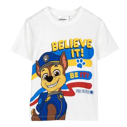 T-shirt manches courtes Enfants PAW Patrol avec imprimé Chase Blanc