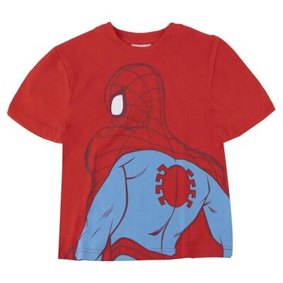 Baseballshirt marvel comics zwart met knopen en rode boordjes
