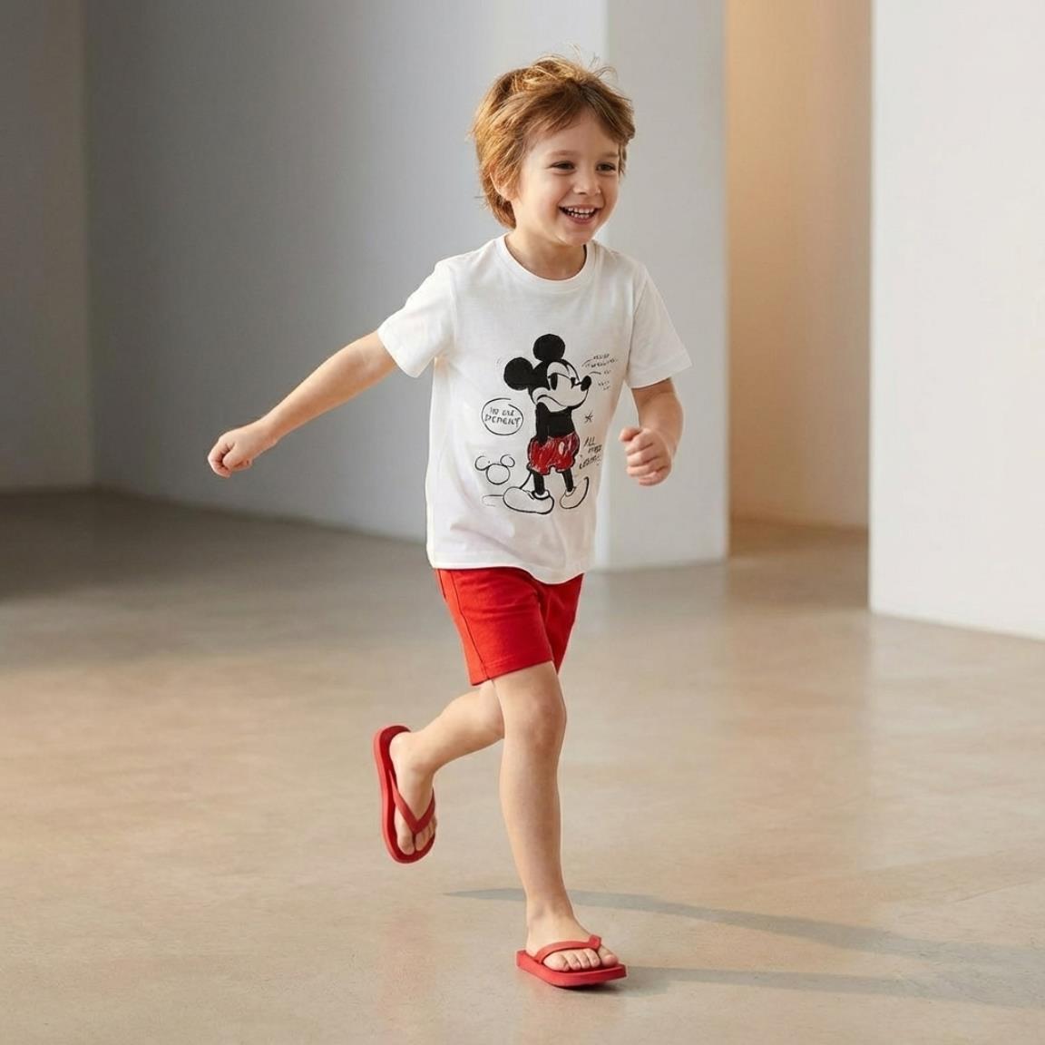 Camiseta manga corta Kinder Mickey mit estampado frontal Color Blanco 6/6