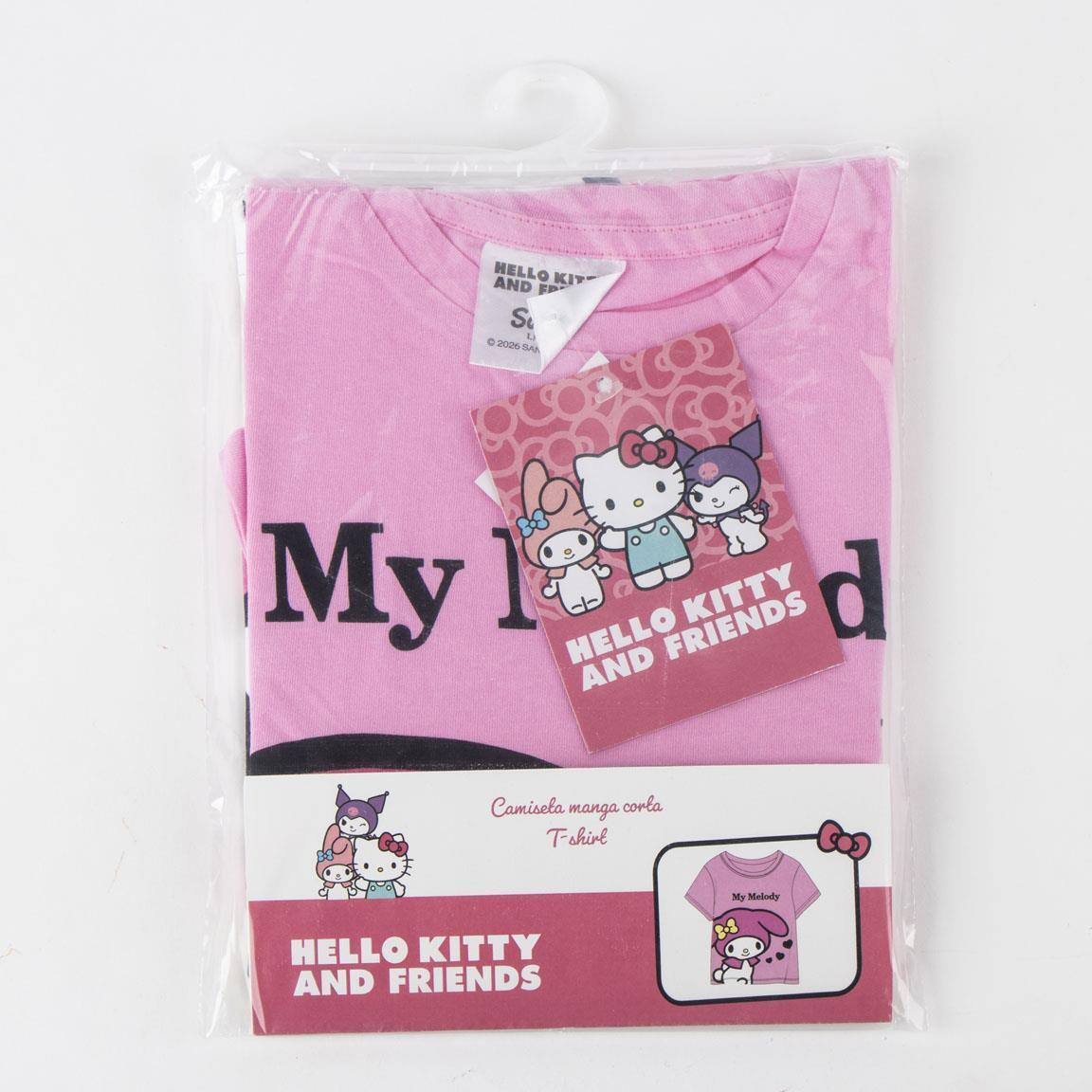 Camiseta Infantil Hello Kitty manga corta Rosa com Estampado My Melody 6/6