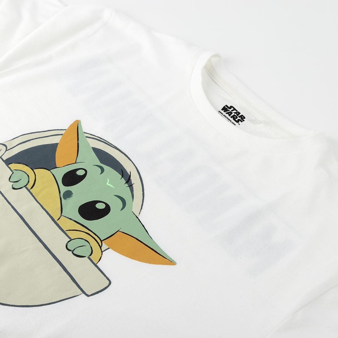 Camiseta manga corta Adulto The Mandalorian Grogu Estampada Blanca 3/3