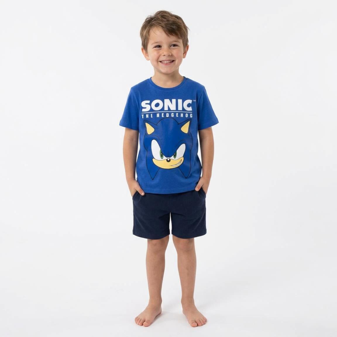 Camiseta Infantil Sonic The Hedgehog manga corta com estampado Azul Royal 4/6