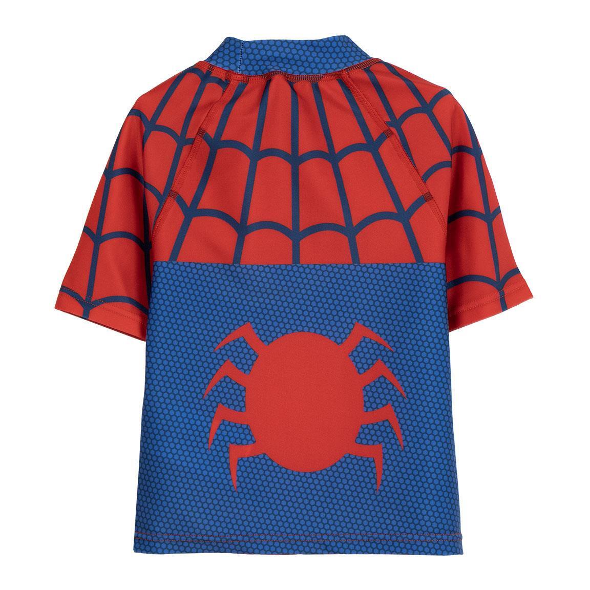 Camiseta de baño Bambini Spiderman manga corta Rojo e Azul con estampado 2/2