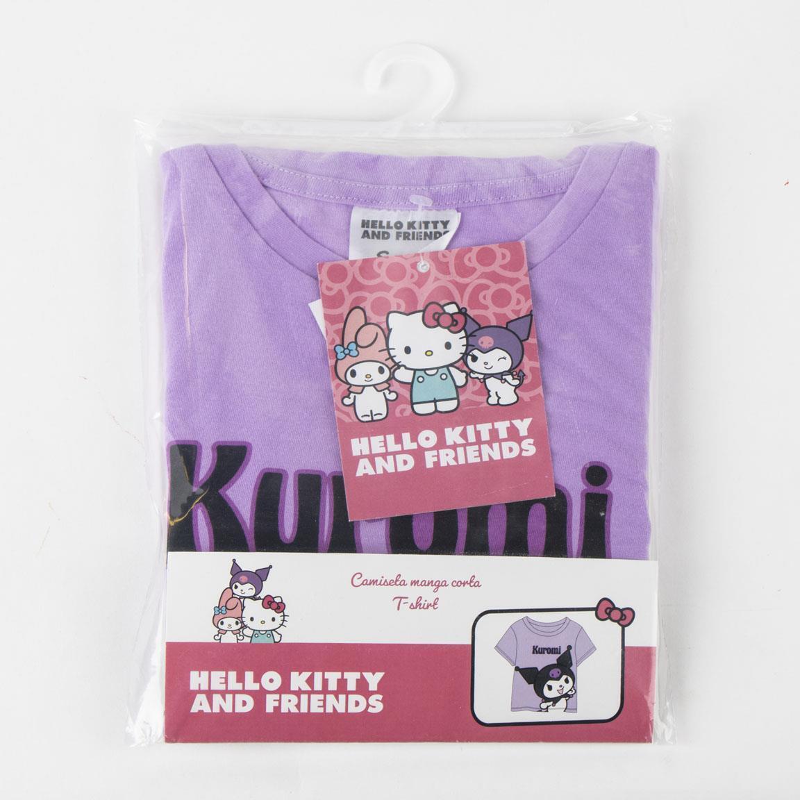 Camiseta manga corta Infantil Hello Kitty Kuromi Morada de algodón suave 6/6
