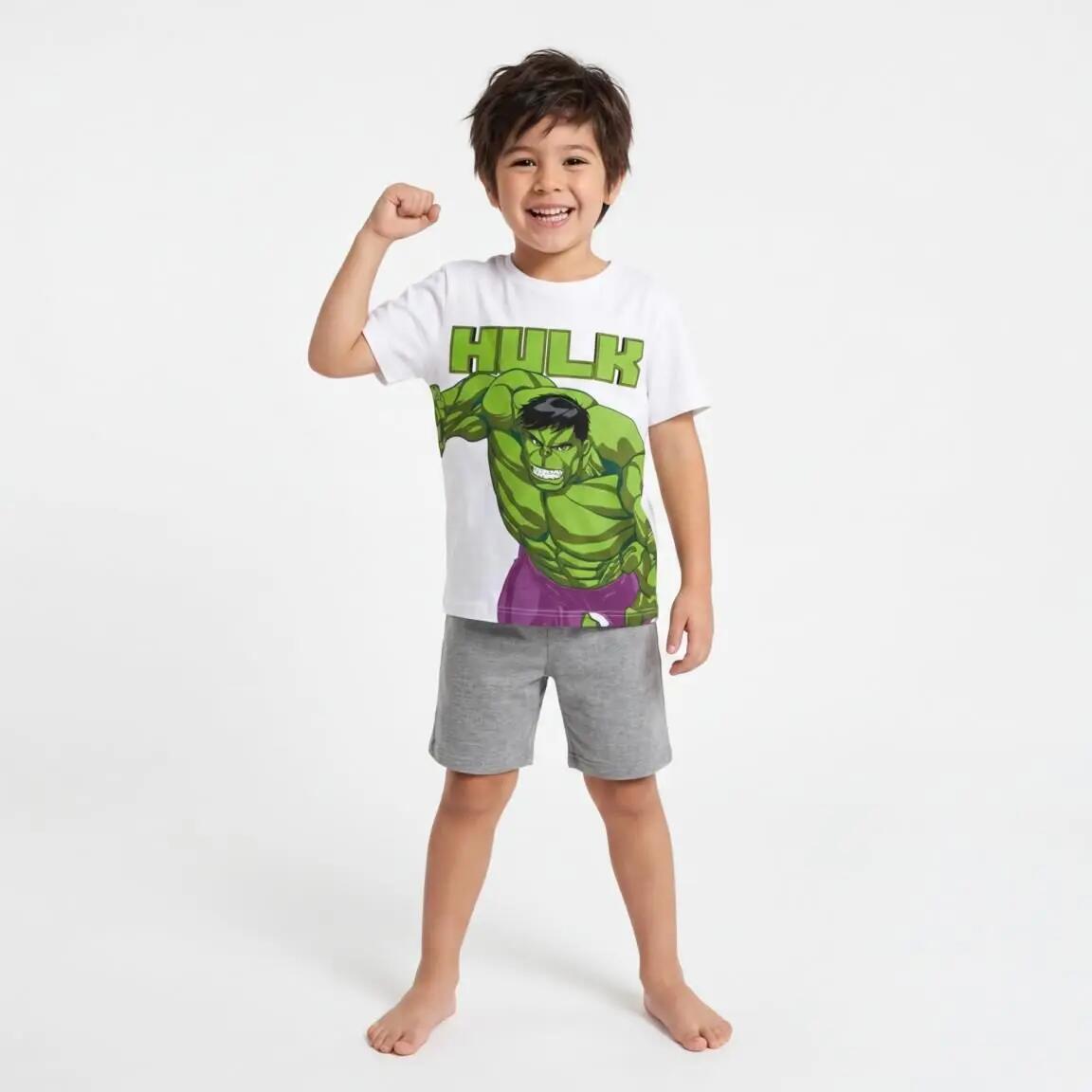 Camiseta manga corta Bambini Avengers Hulk con estampado frontal Blanca 6/7