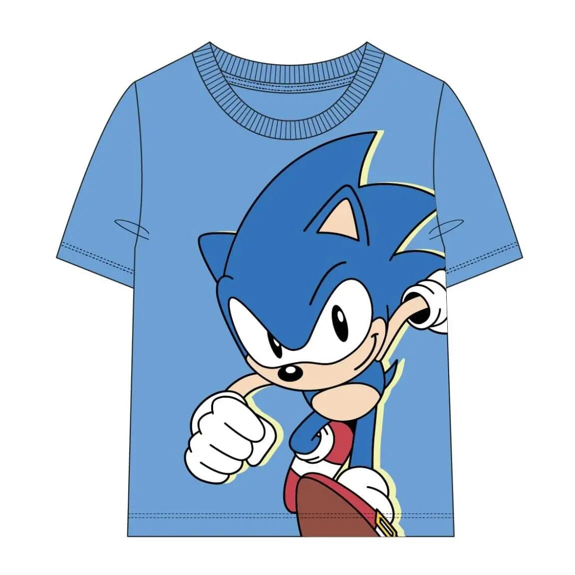 T-shirt manches courtes Enfants Sonic avec imprimé devant Bleu Clair 6/7