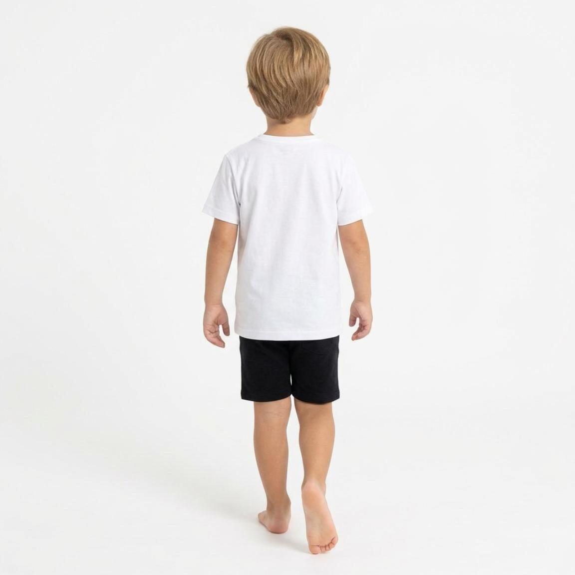 Camiseta manga corta Infantil Hot Wheels Turbo Charged com coche Blanca 5/6